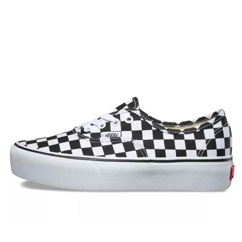 Sepatu Sneakers Vans Authentic Platform Checkerboard True White