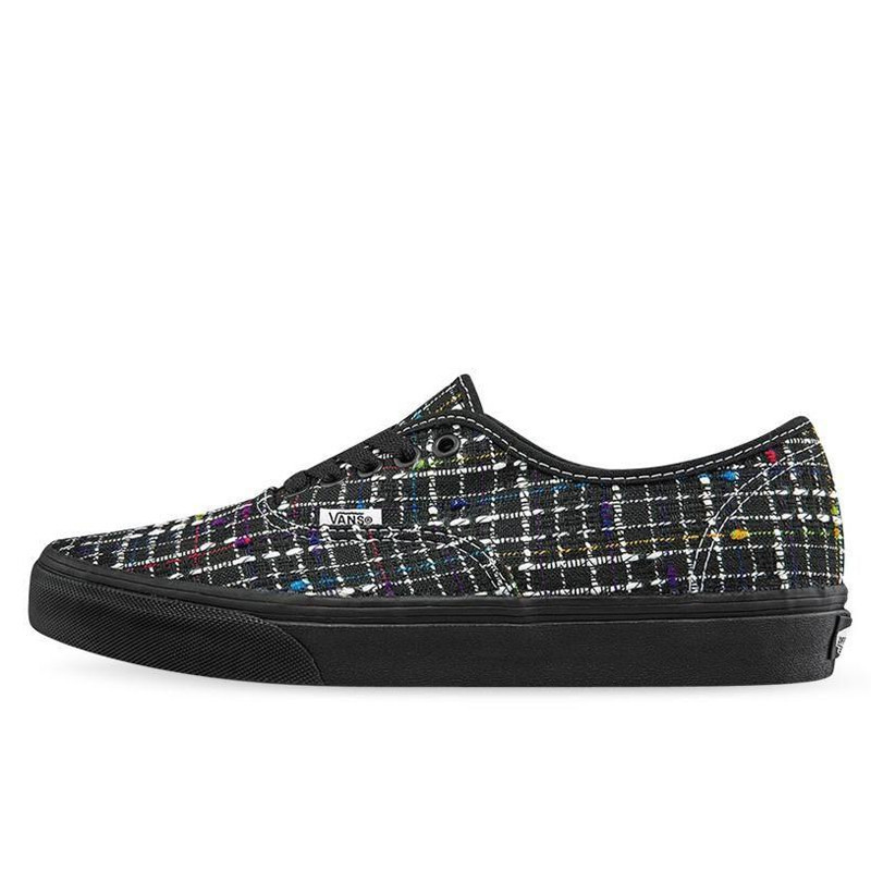 Sepatu Sneakers Vans Woven Plaid Authentic Black