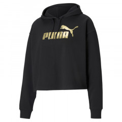 wmns essentials+ cropped metallic hoodie