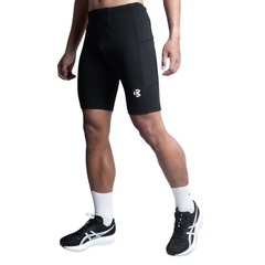 RUNNING HALF TIGHTS 8" Black-White