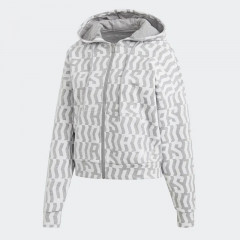 wmns allover printed full zip hoodie