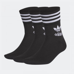 mid cut solid crew sock 3 pack