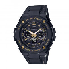 g-shock g-steel series digital analog dial black leather strap